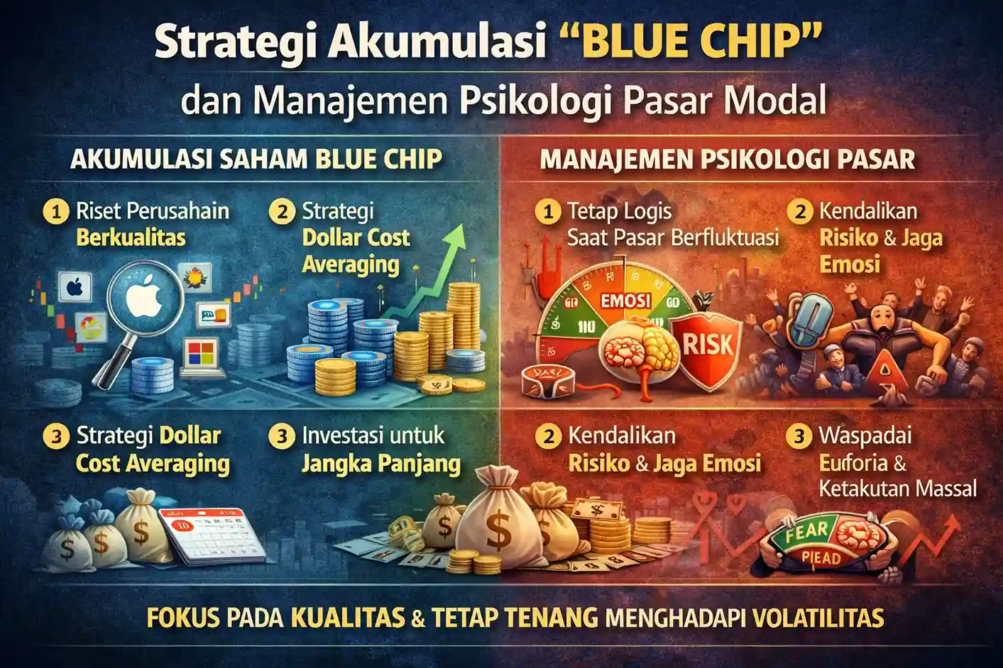 Strategi Akumulasi Blue Chip dan Manajemen Psikologi Pasar Modal